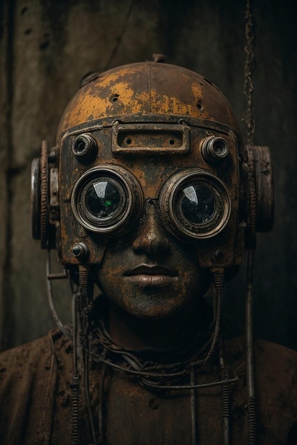 Free rust robot cyborg illustration