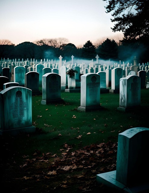 Free ai generated graveyard cemetery illustration