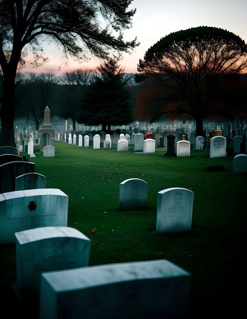 Free ai generated graveyard cemetery illustration