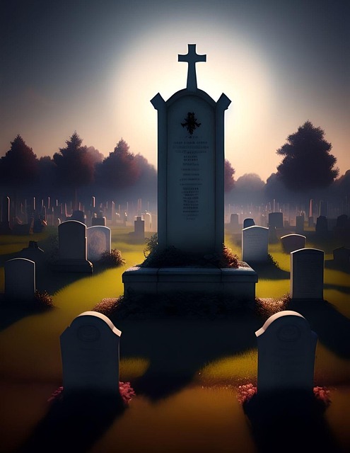 Free ai generated graveyard cemetery illustration