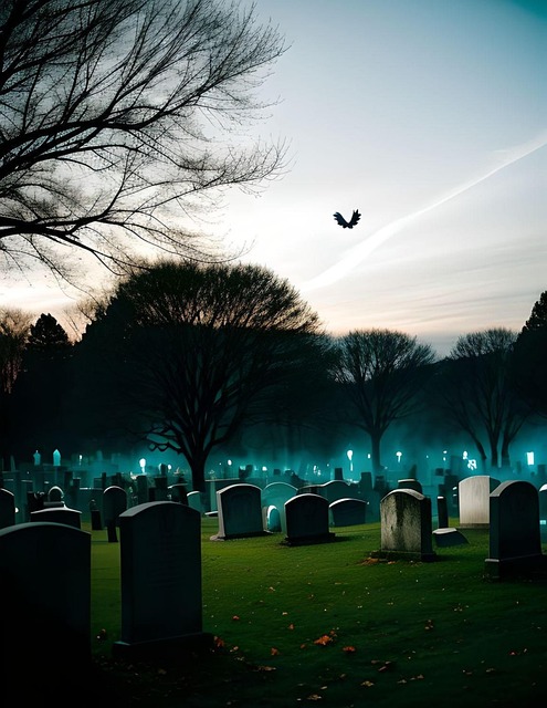 Free ai generated graveyard cemetery illustration