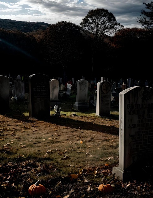 Free ai generated graveyard cemetery illustration