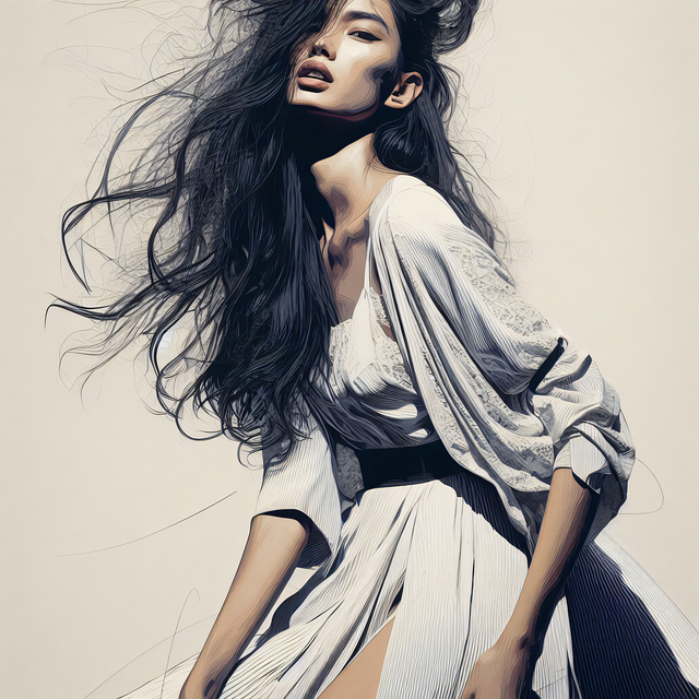 Free Woman Long Hair illustration and picture