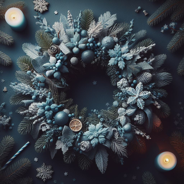 Download free HD stock image of Ai Generated Christmas Free ai generated christmas wreath illustration