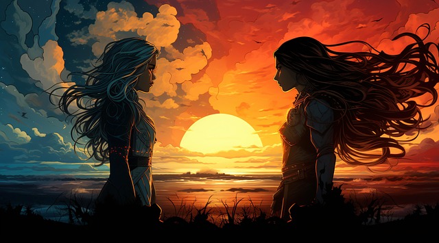 Ai Generiert, Frauen, Sonnenuntergang