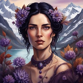 Ai Generiert, Frau, Blumen, Schönheit