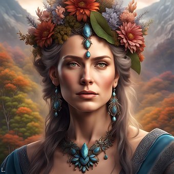 Ai Generiert, Frau, Blumen, Natur