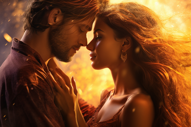Free ai generated couple lover illustration