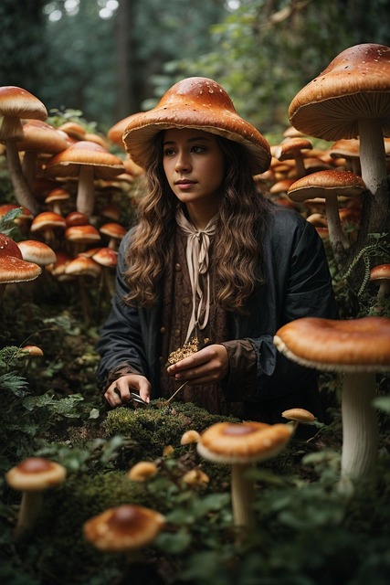 Download free HD stock image of Ai Generated Woman Free ai generated woman mushrooms illustration