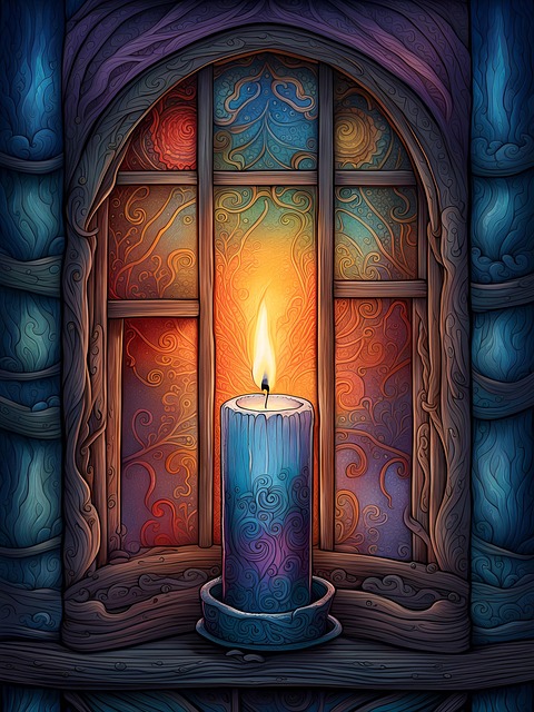 Free ai generated candle window illustration
