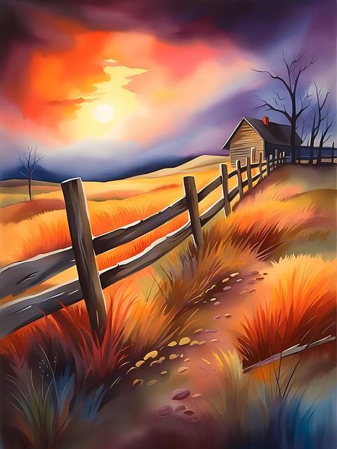 Free ai generated countryside road illustration