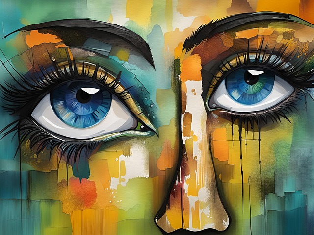 Free woman face abstract illustration