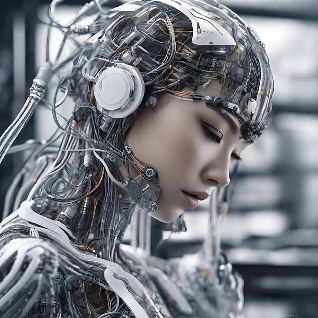 Free ai generated woman cyborg illustration