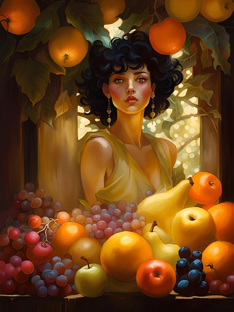 Free ai generated woman flowers illustration