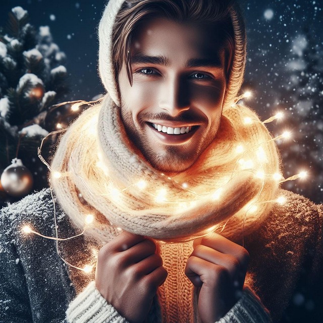 Free christmas model man illustration