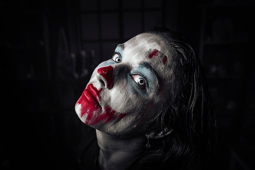 Mørk, Halloween, Klovn, Skummelt
