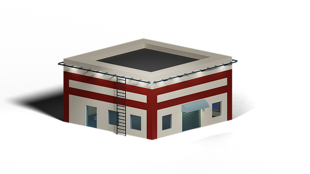 Edificio, 3D, Construcción, Gasolinera