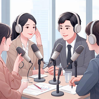 Ai Generiert, Podcast, Karikatur, Vlog