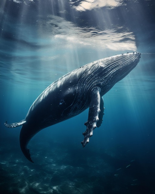Free underwater large whale detailed illustration