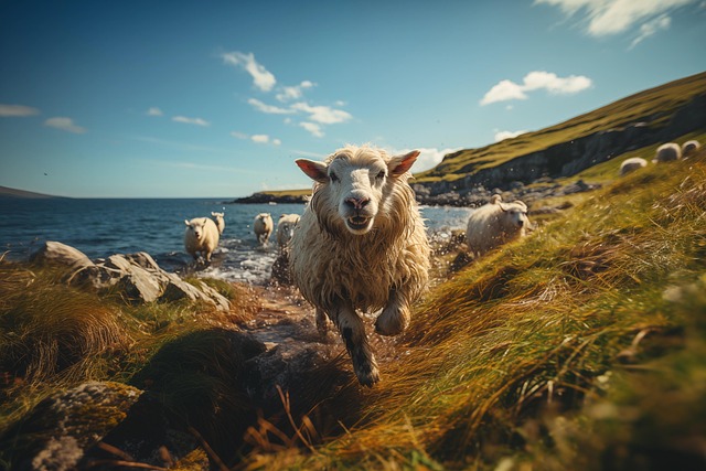Free ai generated sheep herd illustration