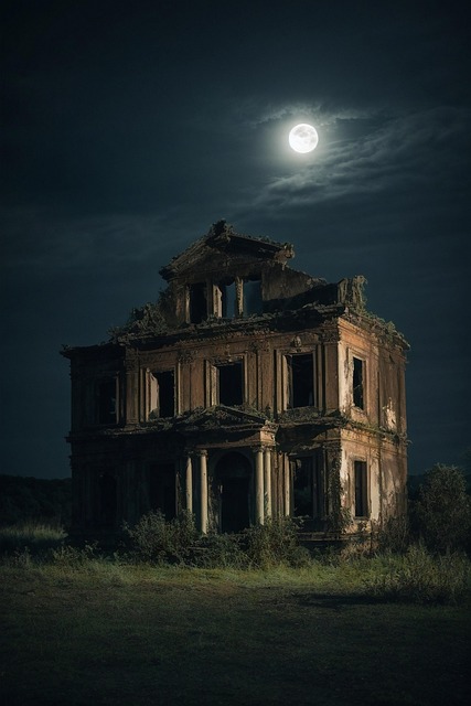 Download free HD stock image of Building Ruin Free building ruin night illustration