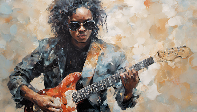 Free ai generated guitar music illustration