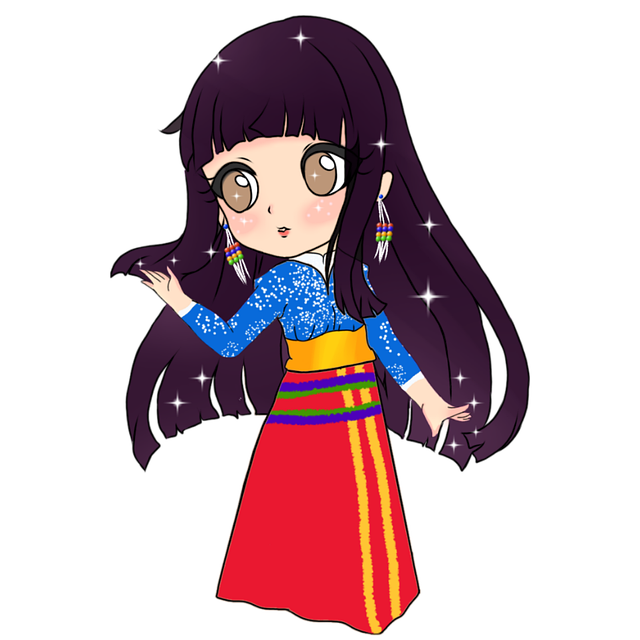 Free girl blaan cartoon illustration