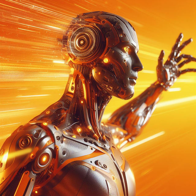 Free ai generated cyborg robot illustration