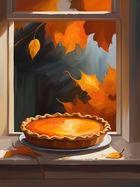 Free thanksgiving october pumpkin pie illustration