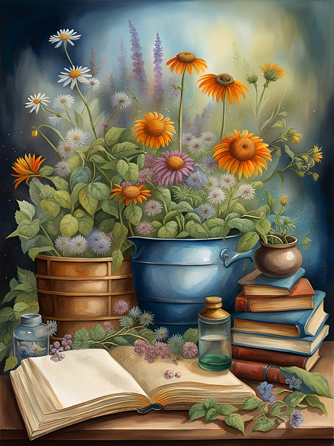 Free books library interior illustration