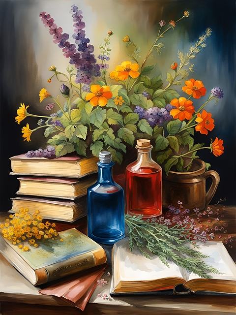 Free books library interior illustration