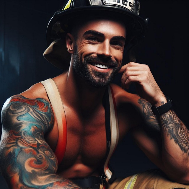 Free ai generated man fireman illustration