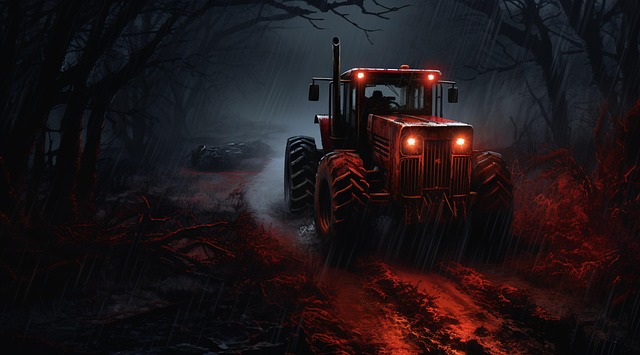 Free colorful tractor agriculture illustration