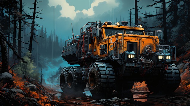 Free colorful construction truck illustration