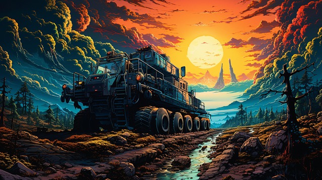 Free truck construction machine illustration