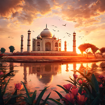 India, Taj, Aigráfico, Indio, Panorama