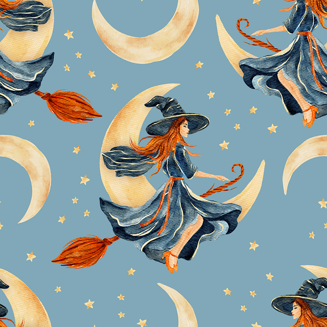 Witch, Halloween, Seamless Pattern