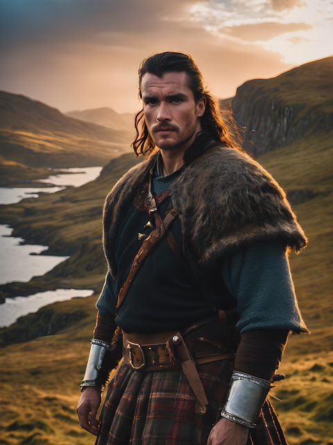 Free ai generated man highlander illustration