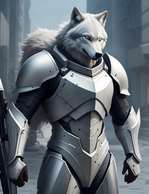 Free ai generated warrior wolf illustration