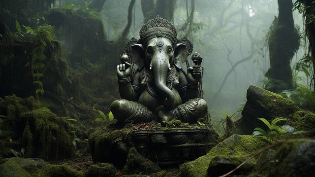 Free ai generated cave ganesh illustration