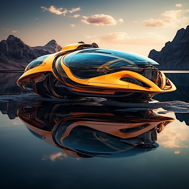 Free ai generated boat lake illustration