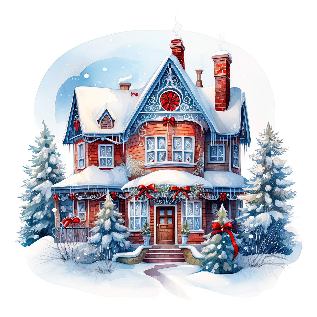 Download Ai Generated Christmas House Royalty-Free Stock Illustration ...