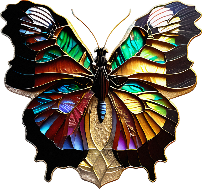 Download Stained Glass, Butterfly, Wings. RoyaltyFree Stock