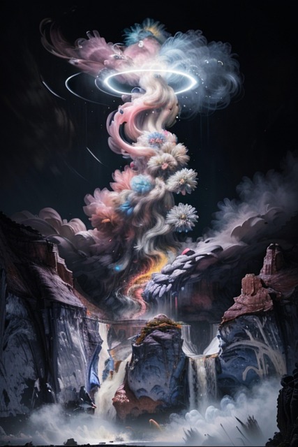 Free waterfall cloud nature illustration