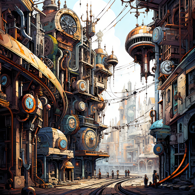 Free ai generated architecture painting illustration