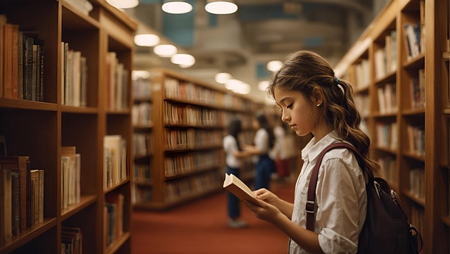 Ai Generado, Niña, Biblioteca