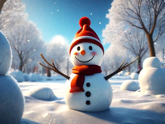 Winter, Snowman, Beautiful, Snow