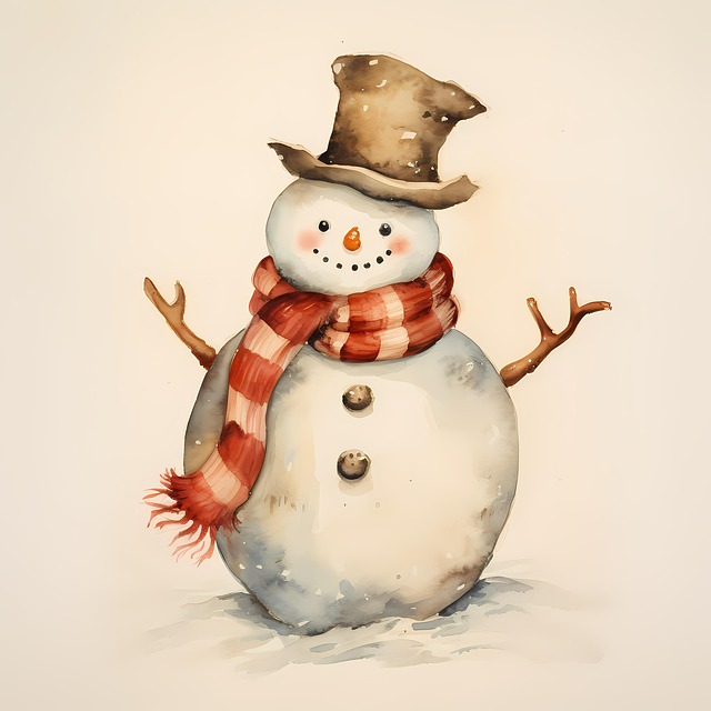 Free ai generated nature snowman illustration