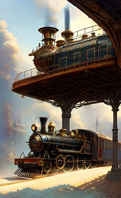 Download free HD stock image of Ai Generated Train Free ai generated train steampunk illustration