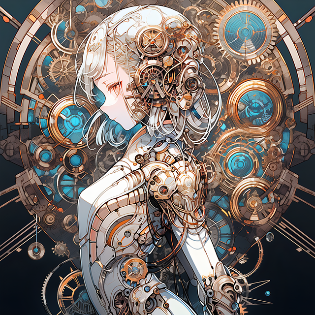 Free ai generated woman robot illustration
